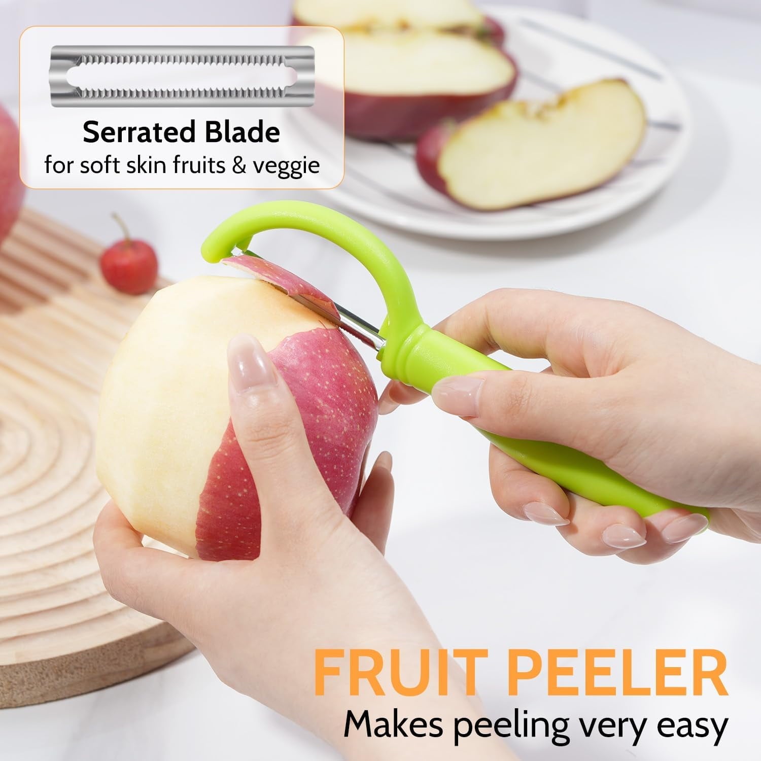 Sopito Vegetable Peeler, 5pcs Stainless Steel Veggie Peeler for Potato Carrot Orange Apple Fruit - Image 3