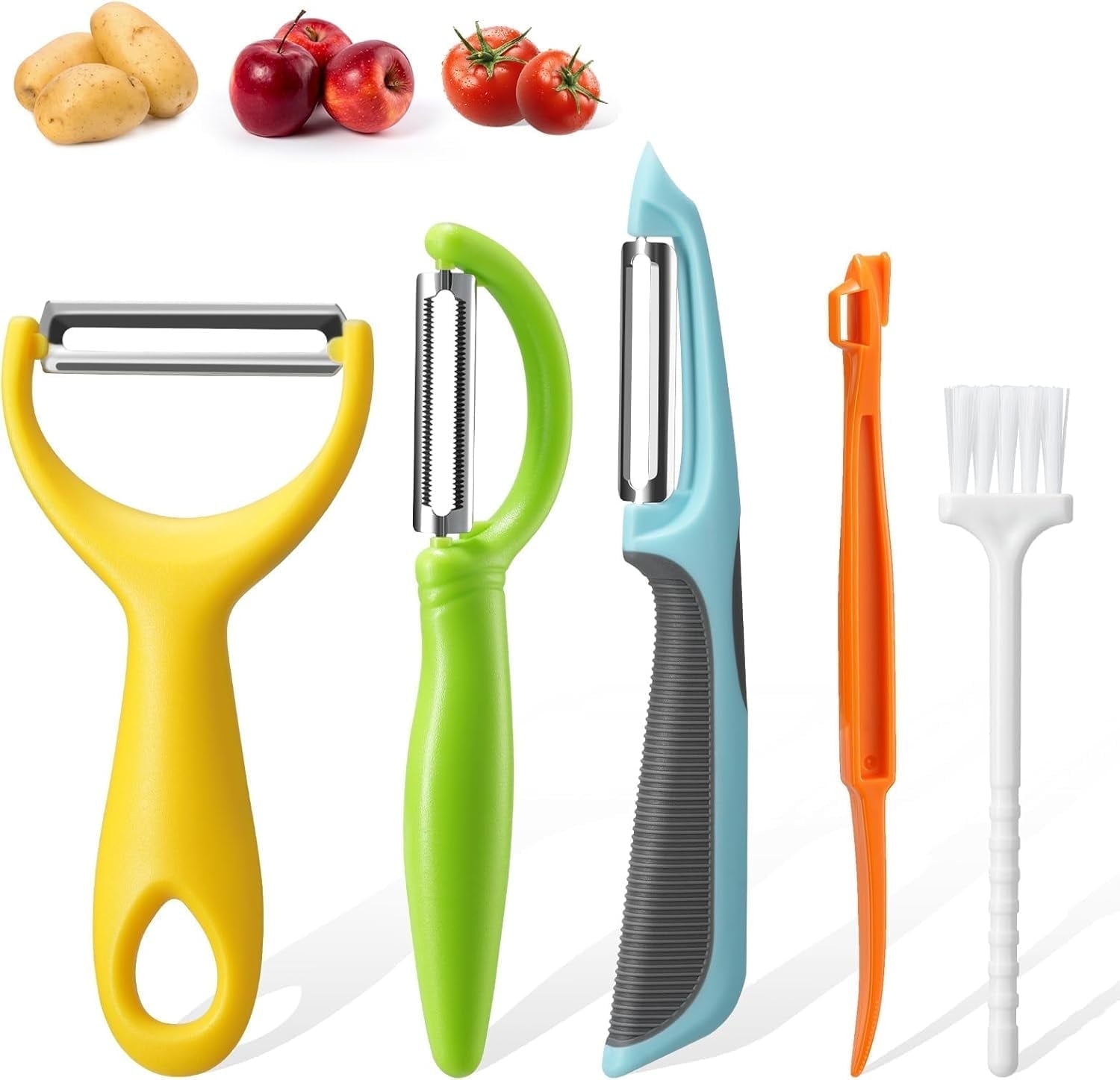 Sopito Vegetable Peeler, 5pcs Stainless Steel Veggie Peeler for Potato Carrot Orange Apple Fruit